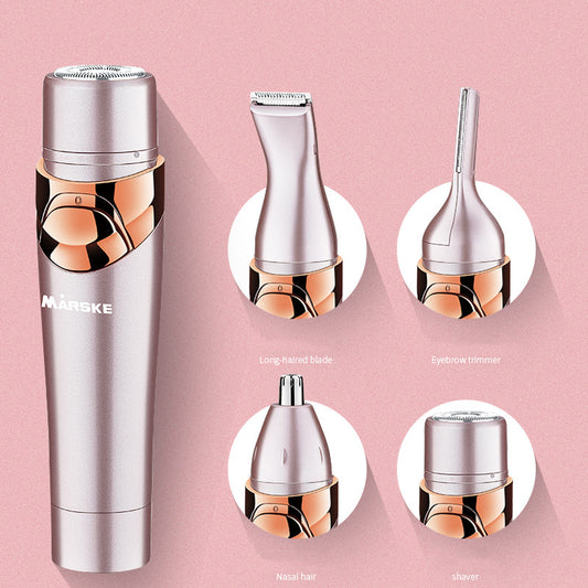 Four-in-one Multi-function Shaver Armpit Leg Hair Remover Electric Eyebrow Trimmer Nose Hair Cleaning Lady Hair Removal